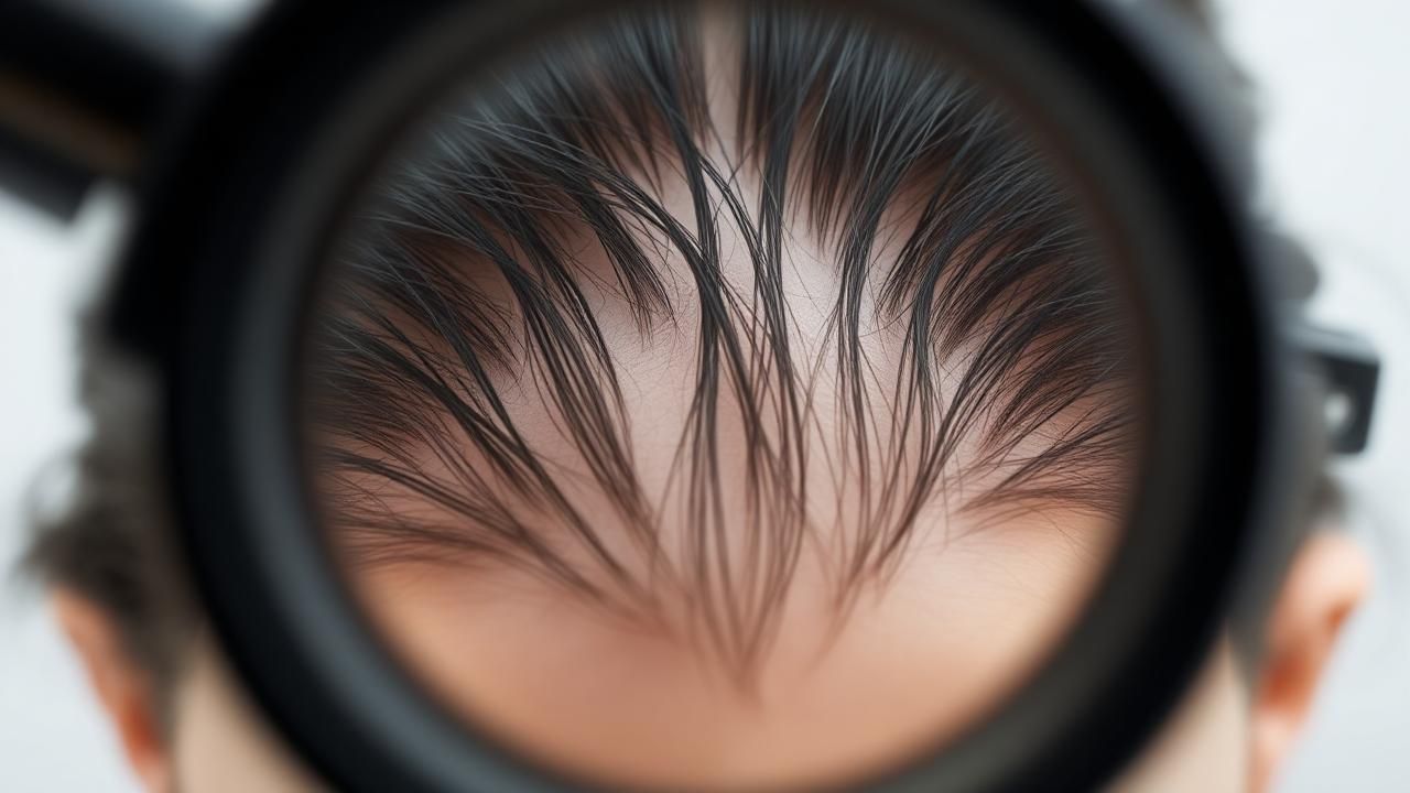 Falha arredondada típica da alopecia areata